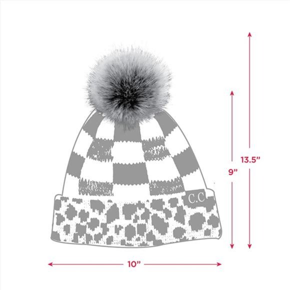 C.C Winter Sherpa Fleeced Lined Chunky Knit Stretch Pom Pom Beanie Hat Cap main image 4